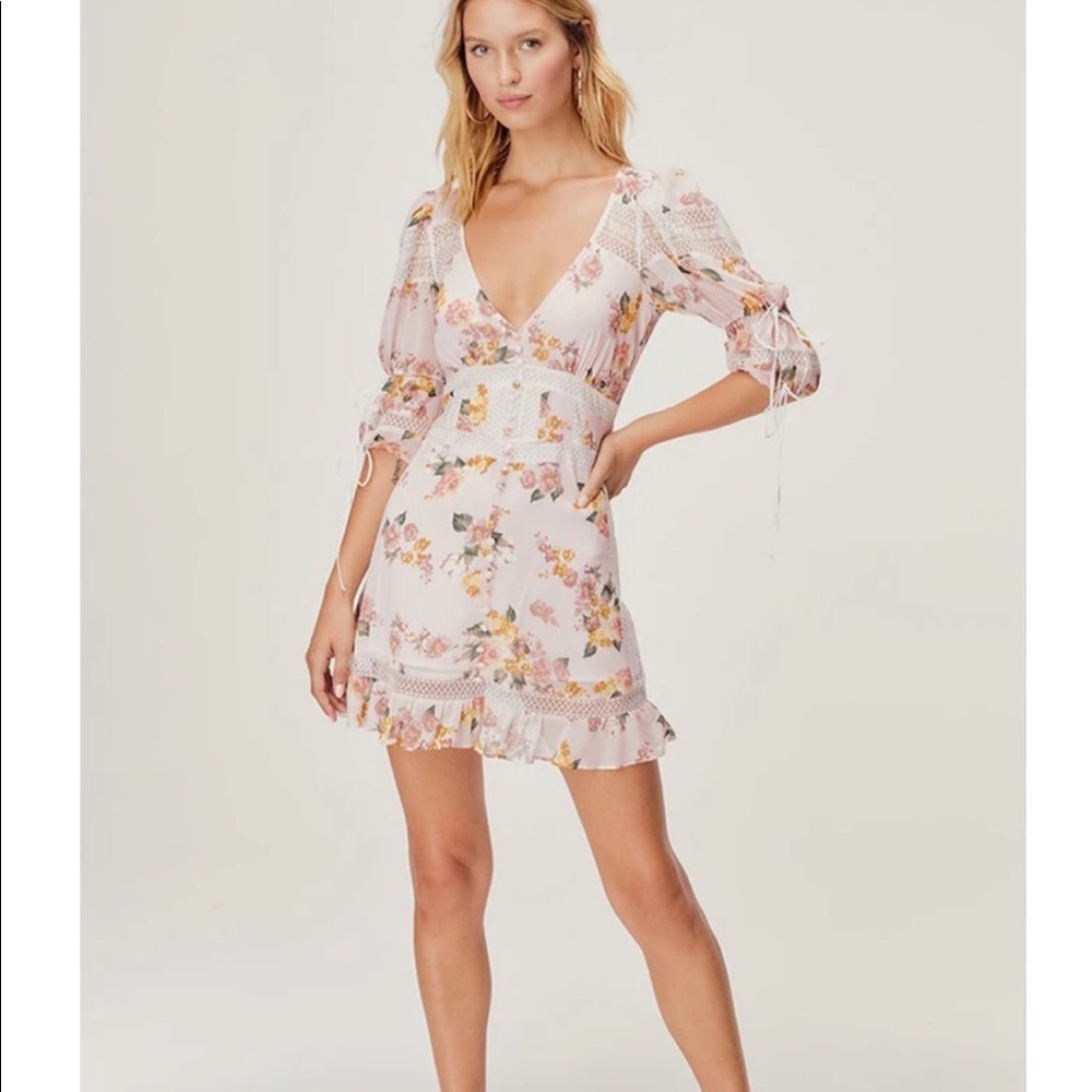 For love and lemons 100% silk dress M